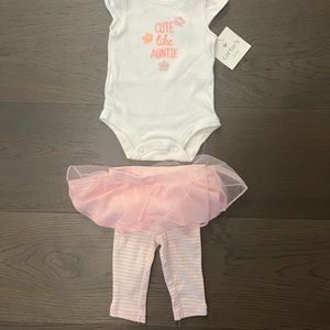 Carters cute like auntie baby girl outfit NWT sz newborn